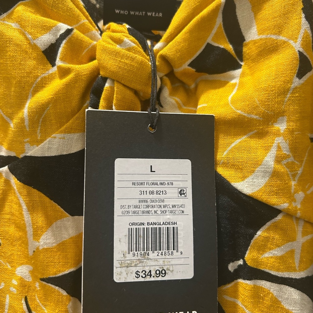 NWT Who What Wear Yellow Floral Dress